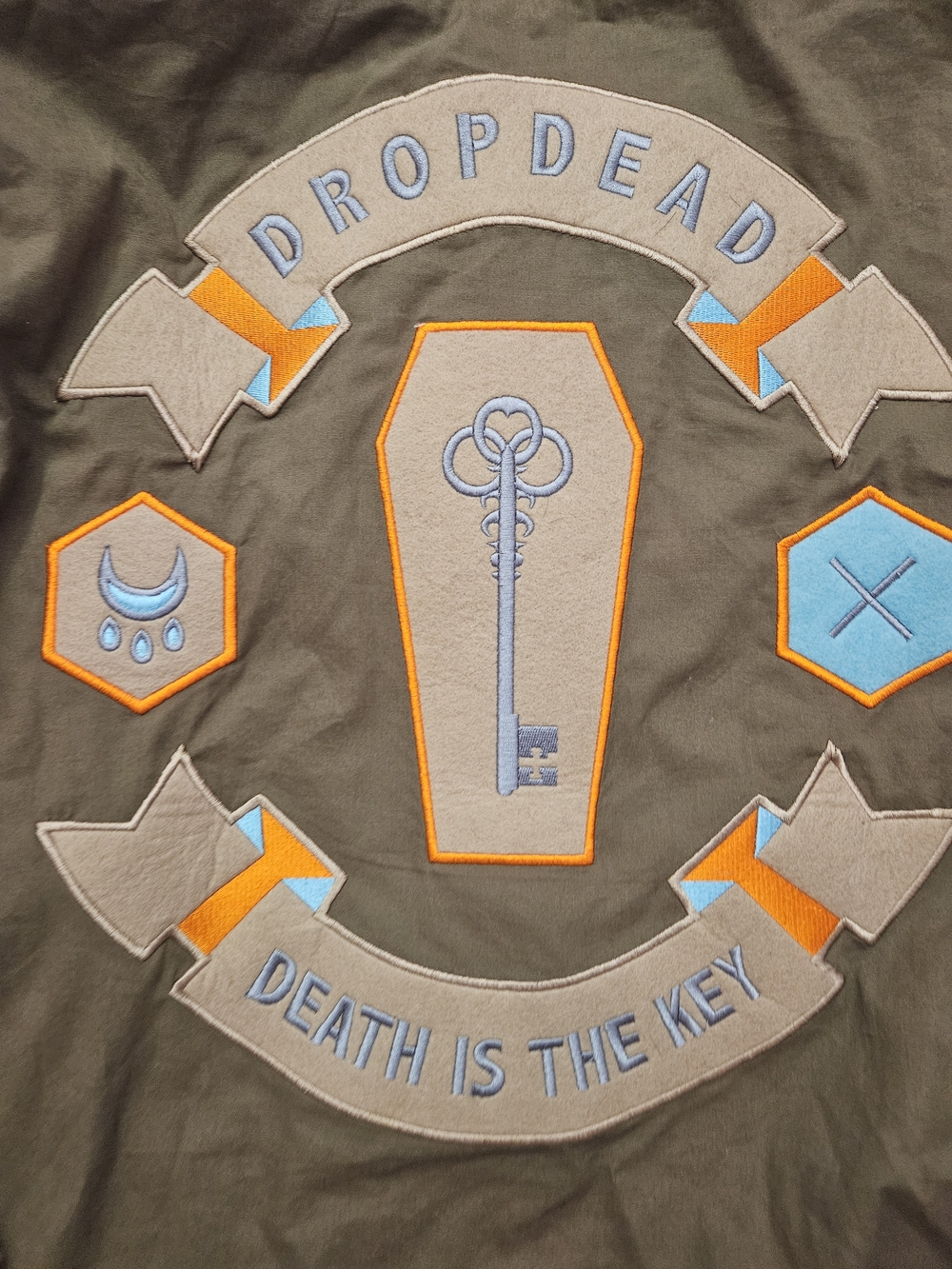 DROP DEAD 'Death Is The Key' Embroidered Bomber Jacket - Picture 2 of 10